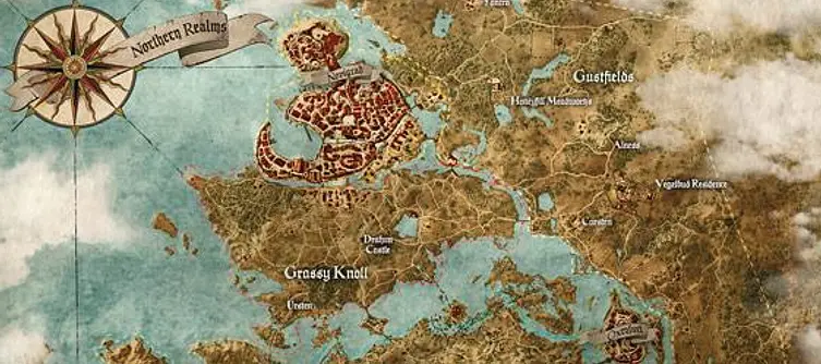 Here's the world map for The Witcher 3 – it's pretty big