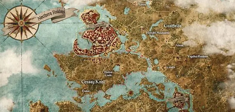 Here's the world map for The Witcher 3 – it's pretty big