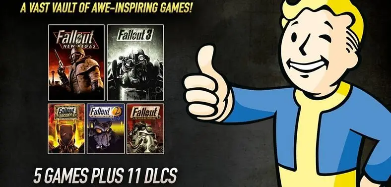 Bundle Stars offering Fallout Bundle including 5 games and all released DLC packs