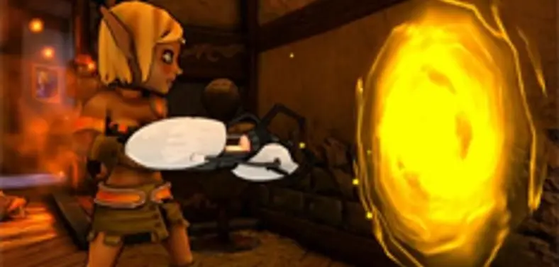 Dungeon Defenders armed with Portal Guns and TF2 Familiars