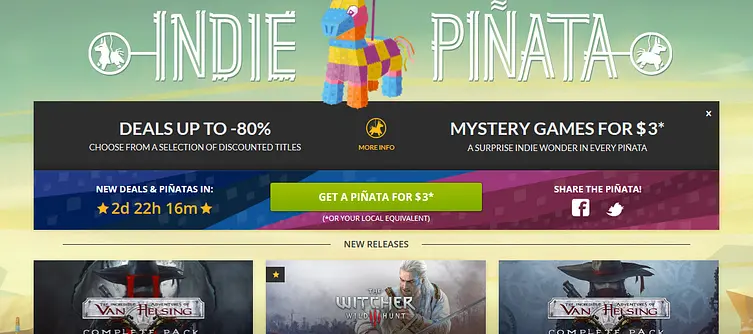 GOG.com offers random games in Indie Pinata sale