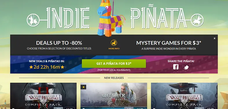 GOG.com offers random games in Indie Pinata sale