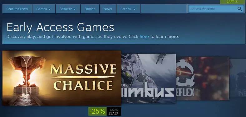Only a quarter of Early Access games have seen a full release through Steam‏ 