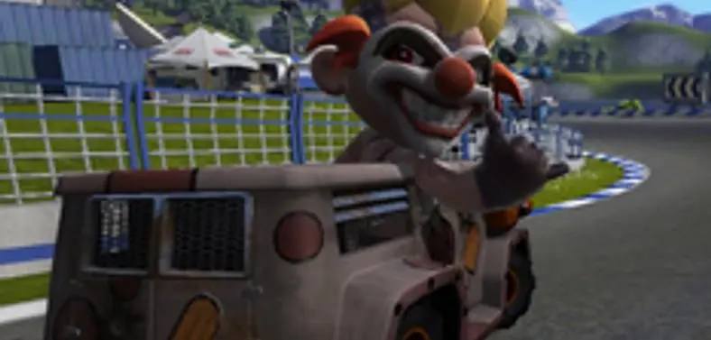 Twisted Metal's Sweet Tooth to "warm up" in ModNation Racers