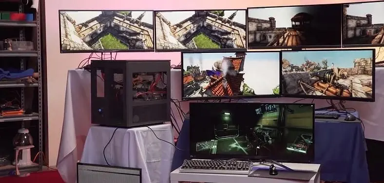 Experimental PC build allows for 7 simultaneous gaming systems