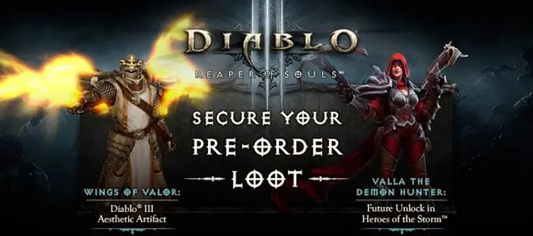 Pre-order gifts for Diablo III: Reaper of Souls if keys redeemed before March 31st