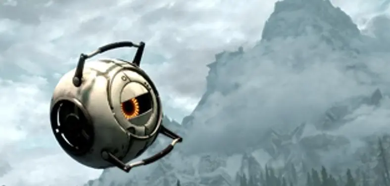 Skyrim gets Nolan North 'patched in' with Valve's Portal 2 Space Core mod