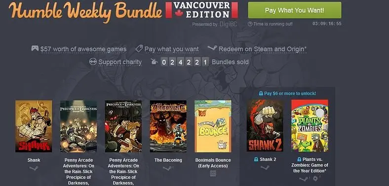 Humble Weekly Bundle heads to Canada with the Vancouver Edition