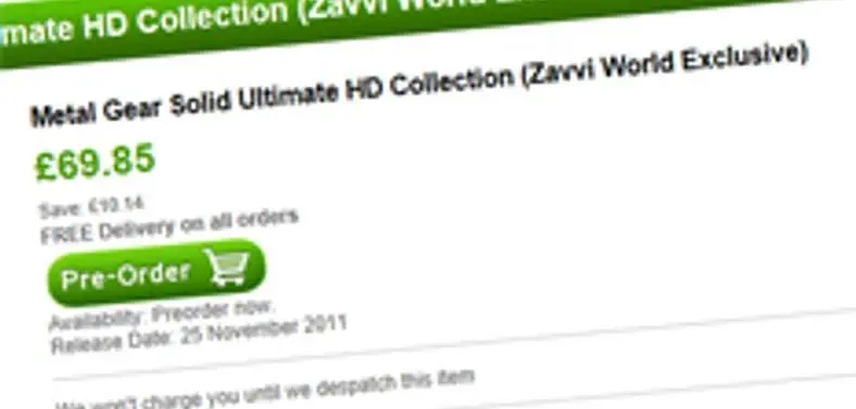 Zavvi gets MGS Ultimate HD Collection, sports MGS1 and MGS4