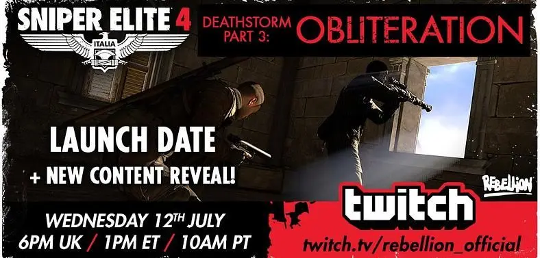 New Maps And The Conclusion To Its Deathstorm Mini-Campaign Grace Sniper Elite 4 Next Week