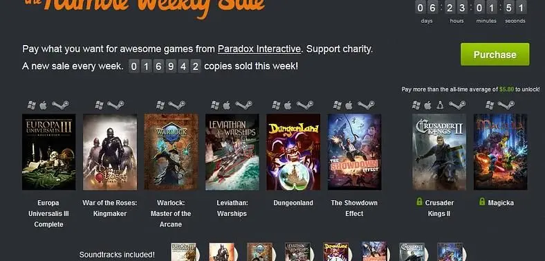 Paradox Interactive gets in on Humble Bundle weekly sale