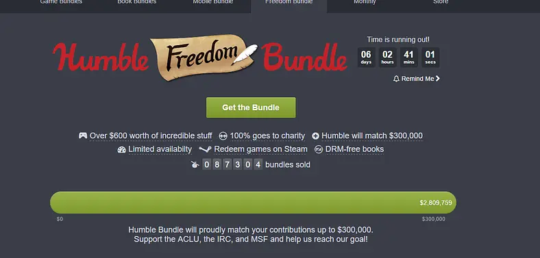 The Humble Freedom Bundle Dishes Out $600 Of Goods At A Reduced $30 Price For DWB And ACLU
