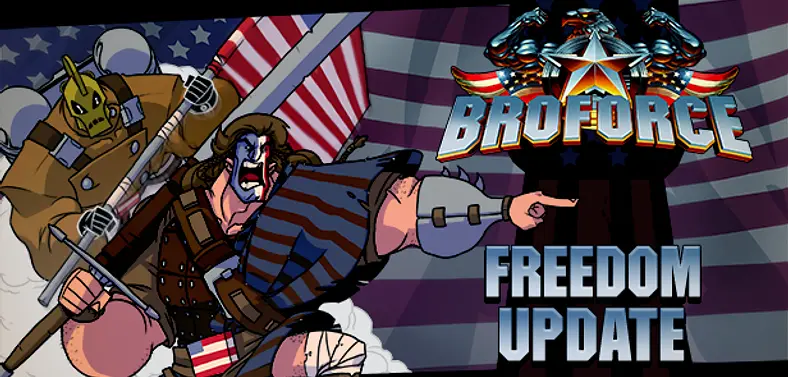 Broforce gets (more) patriotic with the Freedom Update, which adds two new Bros