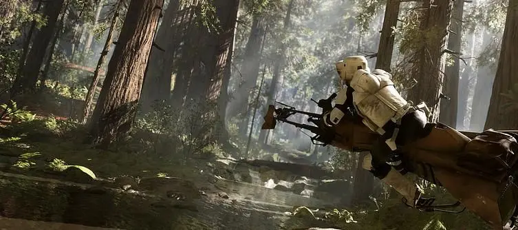Star Wars: Battlefront contains Endor speeder bike racing trials