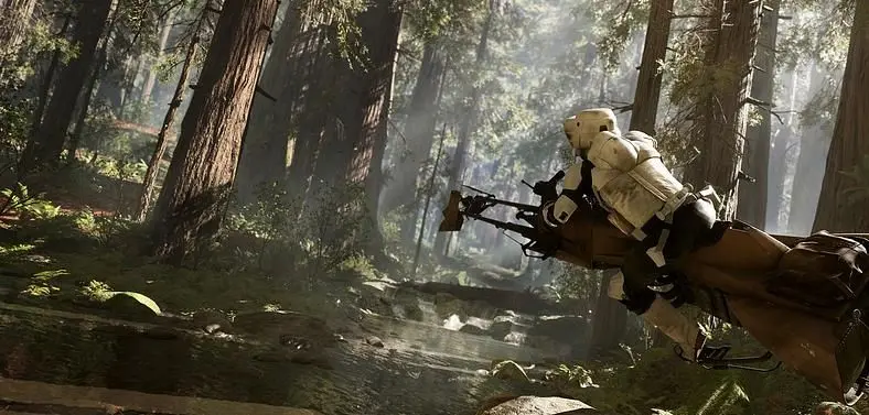 Star Wars: Battlefront contains Endor speeder bike racing trials