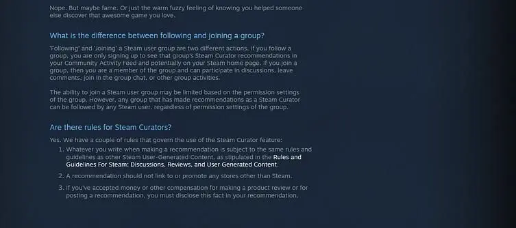 Steam Curators must disclose paid-for recommendations