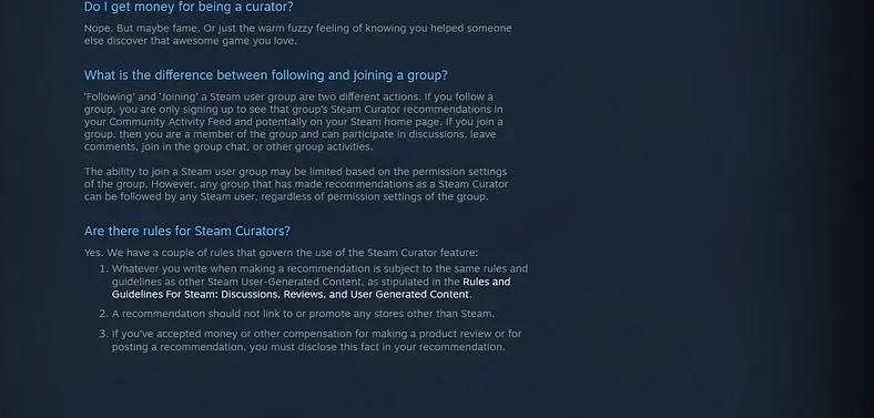 Steam Curators must disclose paid-for recommendations