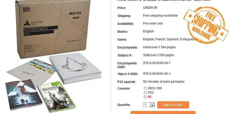 UbiWorkshop Edition of Assassin's Creed 3 coming to PC as well