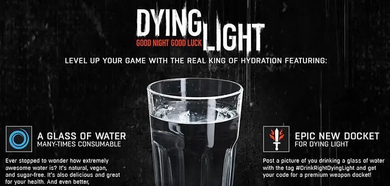 Techland "jumping on the latest trend" with new drink-based DLC promotion for Dying Light