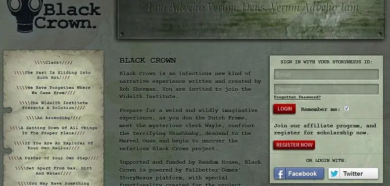 Book publisher Random House starts ARG Black Crown Project
