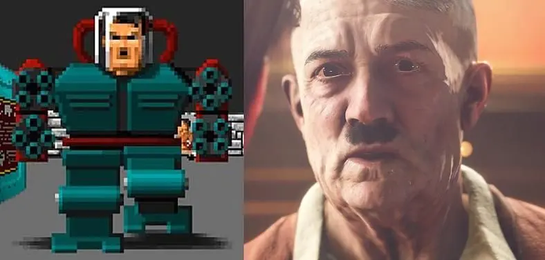 Wolfenstein 2's Hitler "Remembers" Fighting BJ As Mecha-Hitler in Wolfenstein 3D