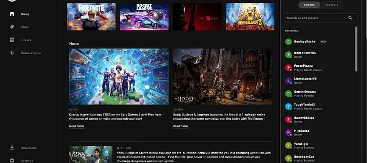 Epic Games Store Looks to Improve Social Features, Getting Party System, Player Cards, Improved Search