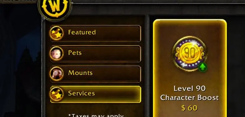 World of Warcraft maintenance reveals 'Level 90 Character Boost' for $60