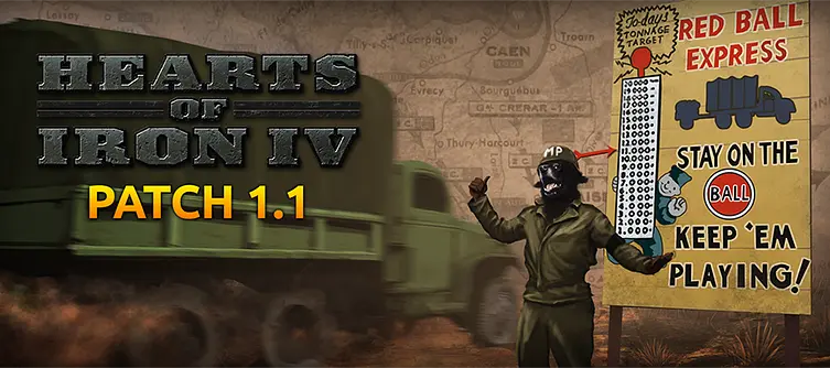 Heart of Irons IV ‘Red Ball Express’ Patch 1.1 has released