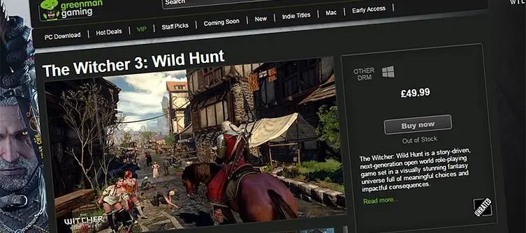 Gamers report 'invalid code' errors with The Witcher 3 keys from Green Man Gaming pre-orders