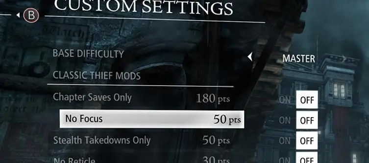 Eidos detail Thief's customisable UI and gameplay, offers 'Iron Man'