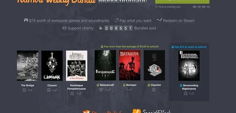 Humble turns black and white with the Monochromatic Weekly Bundle