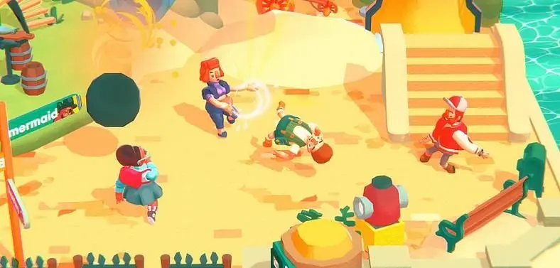 Sic Vengeful Pengiuns on Digital Relatives in Physics-Based Party Game Push Your Family