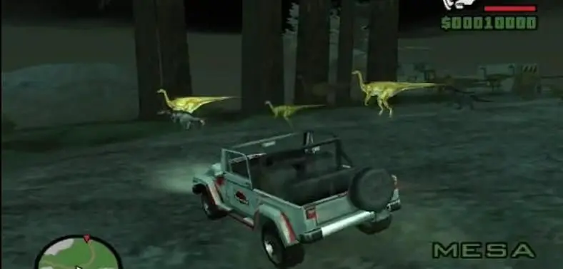 San Andreas transforms into Jurassic Park