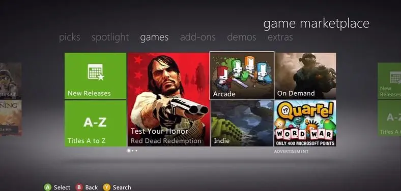 Region swapping on Xbox Live Marketplace streamlined