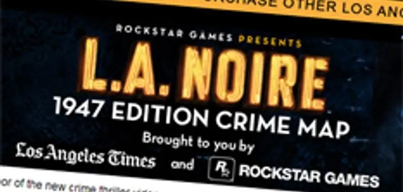 L.A. Noire teams with L.A. Times for 1947 Crime Map of the city