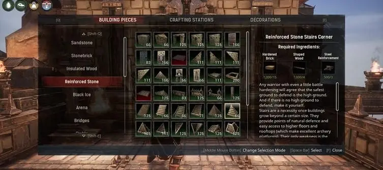 Conan Exiles Building System Overhaul removes the need to clog up your Shortcut Bar