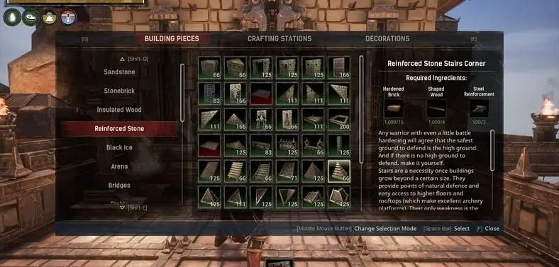 Conan Exiles Building System Overhaul removes the need to clog up your Shortcut Bar