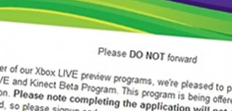 Rumour: Beta invitations for Kinect and Xbox Live from Microsoft?