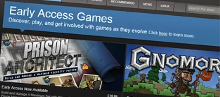 Steam launch Early Access for playable games in development