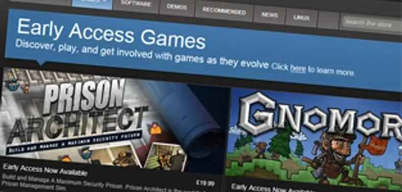 Steam launch Early Access for playable games in development