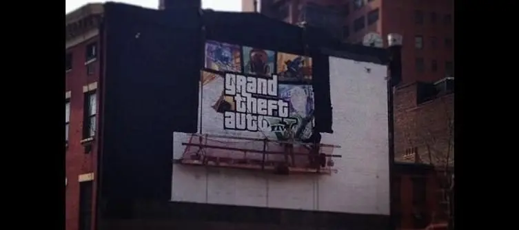 Grand Theft Auto 5 box-art being revealed in New York mural
