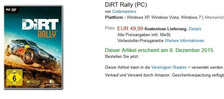 DiRT Rally may be leaving Steam Early Access for store shelves on December 8