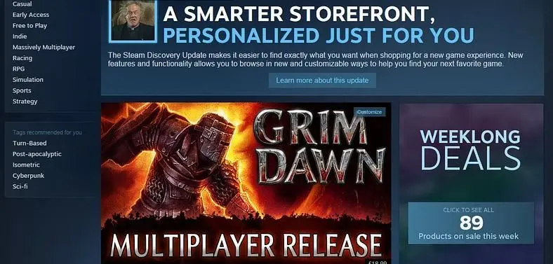 Valve completely reworks the Steam store home page