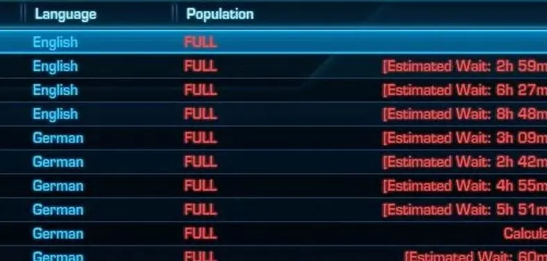 Insanely long wait times on The Old Republic servers