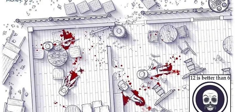 Hand-drawn top down shooter 12 Is Better Than 6 hits Kickstarter goal