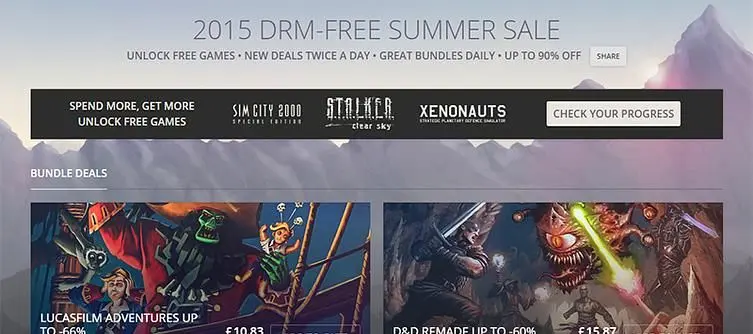 GOG.com launch 2015 DRM-Free Summer Sale, runs until June 21st