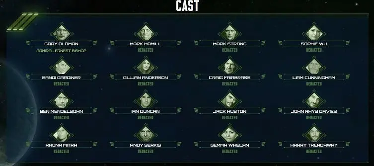 Star Citizen boasting an all-star cast headlined by Gary Oldman and Mark Hamill