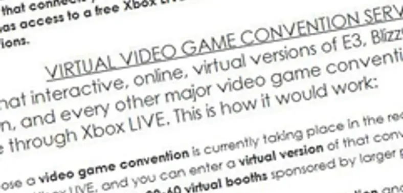 Survey reveals plans for 'virtual games conventions' on Xbox Live?