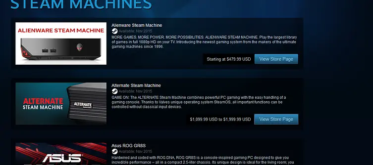 Valve adds Steam Machines to the Steam storefront