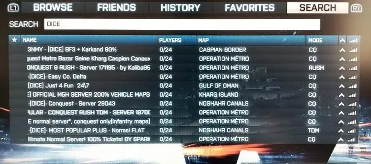 User rented servers making official Battlefield 3 servers scarce